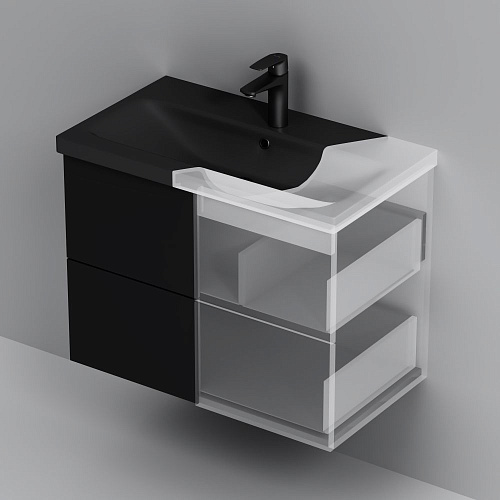 Тумба под раковину AM.PM Gem M90FHX07522BM подвесная, 75 см push-to-open, черный матовый Тумба под раковину AM.PM Gem M90FHX07522BM подвесная, 75 см push-to-open, черный матовый