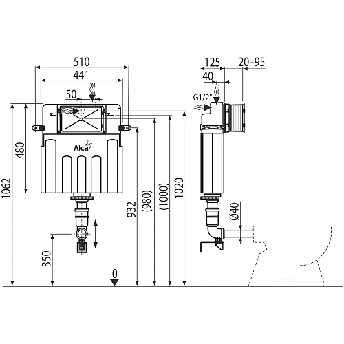 Бачок скрытого монтажа Alcaplast AM112-0001 Бачок скрытого монтажа Alcaplast AM112-0001