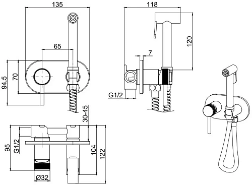 Гигиенический душ Allen Brau Priority 5.31005-31 с внутренней частью Гигиенический душ Allen Brau Priority 5.31005-31 с внутренней частью
