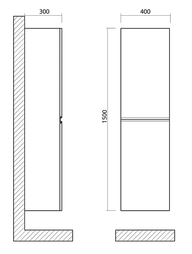 Шкаф-пенал ART&MAX BIANCHI AM-Bianchi-1500-2A-SO-GM подвесной с двумя распашными дверцами, Серый мат Шкаф-пенал ART&MAX BIANCHI AM-Bianchi-1500-2A-SO-GM подвесной с двумя распашными дверцами, Серый мат