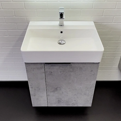 Тумба с раковиной Comforty Асти-60П 00-00019191 подвесная бетон светлый раковина CF3WL032 Тумба с раковиной Comforty Асти-60П 00-00019191 подвесная бетон светлый раковина CF3WL032