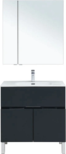 Комплект мебели Aquanet Алвита New 80 1 ящик, 2 дверцы, антрацит 00274215 Комплект мебели Aquanet Алвита New 80 1 ящик, 2 дверцы, антрацит 00274215