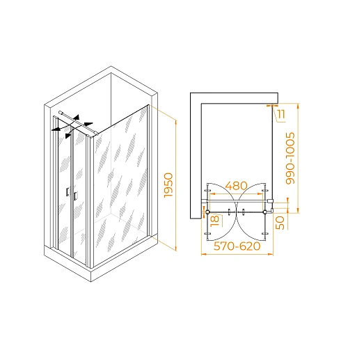 Душевой уголок RGW PA-144B (PA-104B+Z-050-2B+O-104B) 600x1000 мм 060814460-014 черный Easy Clean Душевой уголок RGW PA-144B (PA-104B+Z-050-2B+O-104B) 600x1000 мм 060814460-014 черный Easy Clean