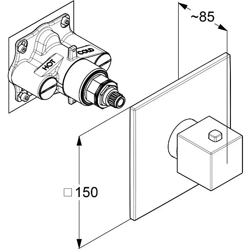 Смеситель для ванны Kludi DECUS 54739N275 встраиваемый с термостатом для SLIM.BOXX 88022 оружейная сталь Смеситель для ванны Kludi DECUS 54739N275 встраиваемый с термостатом для SLIM.BOXX 88022 оружейная сталь