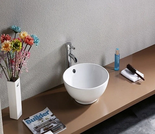 Раковина CeramaLux 9002 накладная, белый Раковина CeramaLux 9002 накладная, белый