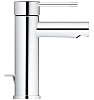 Смеситель для раковины GROHE Essence+ с донным клапаном и низким изливом, хром (32898001)