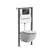 Картинка анонса товара «комплект унитаза ceramica nova forma rimless cn3009_121002mb с инсталляцией balance и клавишей смыва square, черный матовый»