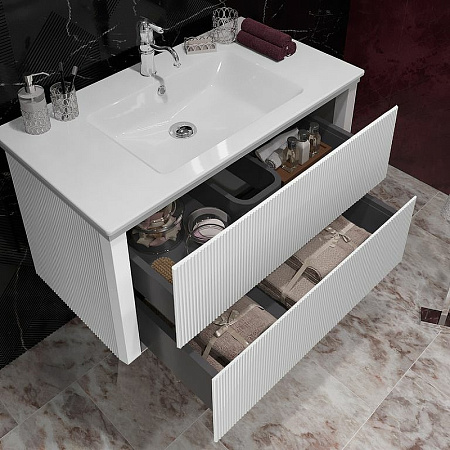 Тумба под раковину Opadiris Рубинно 90 подвесная, Белый глянцевый, вар. 2 (под раковину CeraStyle Ibiza 91) 00-00005944 Тумба под раковину Opadiris Рубинно 90 подвесная, Белый глянцевый, вар. 2 (под раковину CeraStyle Ibiza 91) 00-00005944