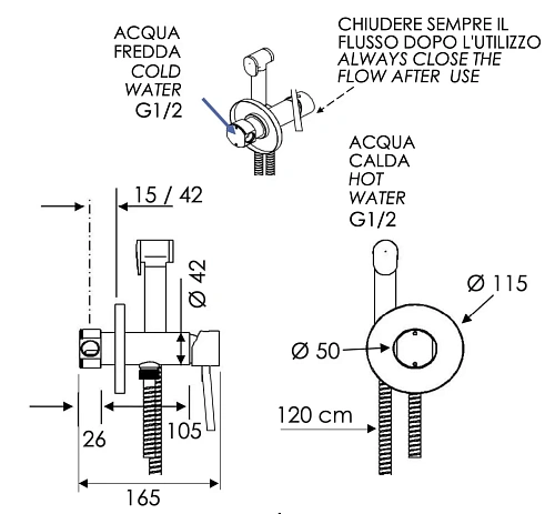 Гигиенический душ Remer Minimal N65W Гигиенический душ Remer Minimal N65W