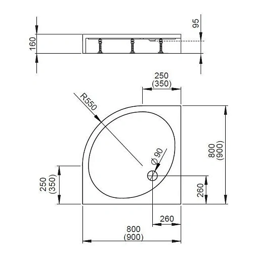 Душевой поддон Radaway Patmos A800 Compact 4S88155-05 80x80 Душевой поддон Radaway Patmos A800 Compact 4S88155-05 80x80