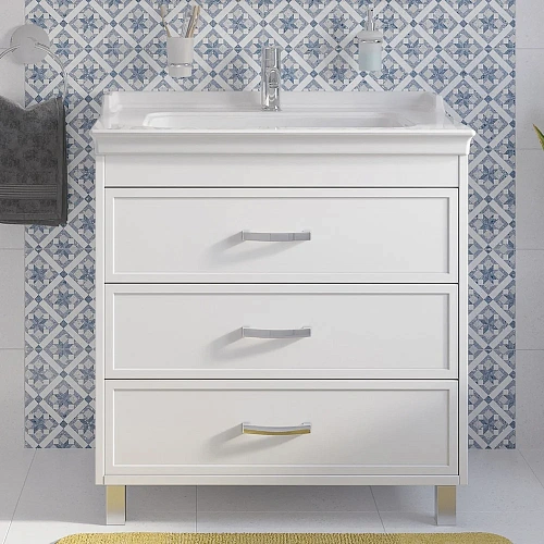 Тумба с раковиной STWORKI Хальмстад 80 белая 505658 Тумба с раковиной STWORKI Хальмстад 80 белая 505658