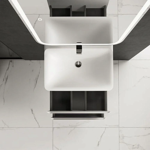 Тумба под раковину AQUAme AQM900460WH S4 подвесная 60 см белый глянец Тумба под раковину AQUAme AQM900460WH S4 подвесная 60 см белый глянец