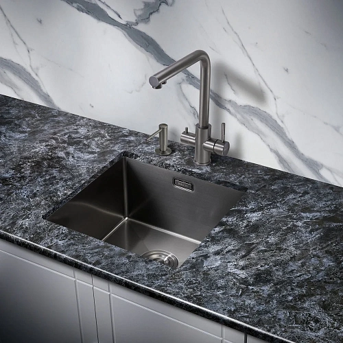 Кухонная мойка Milacio Denia 44 Steel (MC.77439) сталь воронёная Кухонная мойка Milacio Denia 44 Steel (MC.77439) сталь воронёная