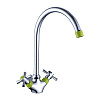 Смеситель для кухни DECOROOM DR51028-Green с высоким повортным изливом