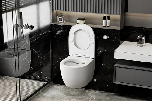 Унитаз подвесной ABBER Bequem AC1100MW белый матовый, безободковый с крышкой микролифт Унитаз подвесной ABBER Bequem AC1100MW белый матовый, безободковый с крышкой микролифт