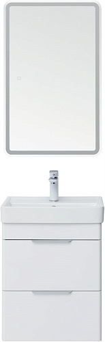 Тумба под раковину Aquanet Ирис new 50 белый глянец (2 ящика) 00310143 Тумба под раковину Aquanet Ирис new 50 белый глянец (2 ящика) 00310143