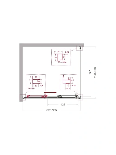 Душевой уголок BelBagno UNO-195-AHF-31-90/80-C-Cr 90x80 см, профиль хром, стекло прозрачное Душевой уголок BelBagno UNO-195-AHF-31-90/80-C-Cr 90x80 см, профиль хром, стекло прозрачное