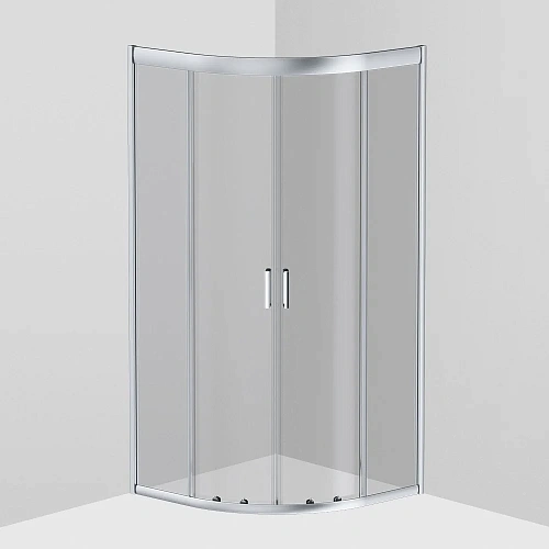 Душевой уголок AM.PM Gem W90G-401-090WT 90х90, стекло прозрачное, профиль матовое серебро, без поддо Душевой уголок AM.PM Gem W90G-401-090WT 90х90, стекло прозрачное, профиль матовое серебро, без поддо