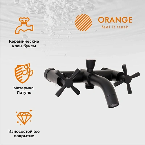 Душевая система Orange Mia M34-933b с изливом, черный матовый Душевая система Orange Mia M34-933b с изливом, черный матовый