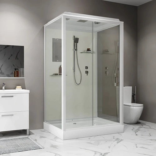 Душевая кабина Niagara Standart ST100/80/15Q (100х80х215) прямоугольник, поддон 15см, распашная, проф.белый Душевая кабина Niagara Standart ST100/80/15Q (100х80х215) прямоугольник, поддон 15см, распашная, проф.белый