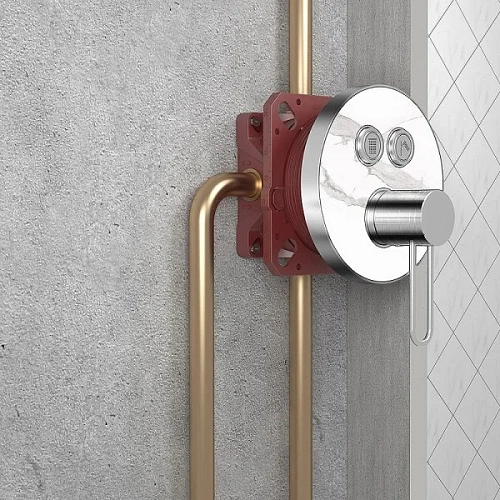 Переключатель потоков AQUAme AQM8801MB встраиваемый термостат на 2 потребителя, черный матовый Переключатель потоков AQUAme AQM8801MB встраиваемый термостат на 2 потребителя, черный матовый