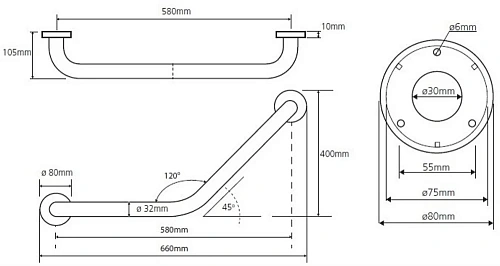 Поручень Bemeta HELP program 301102012 Поручень Bemeta HELP program 301102012