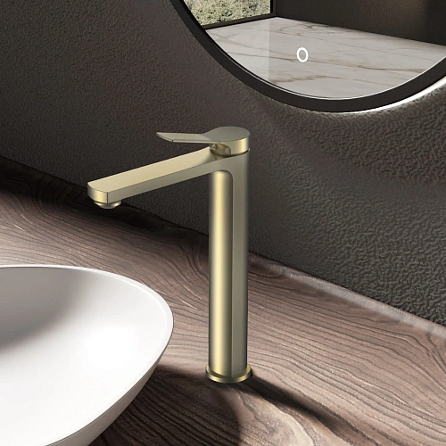Смеситель для раковины Vincea Arco VBF-4AR02BG, брашированное золто Смеситель для раковины Vincea Arco VBF-4AR02BG, брашированное золто