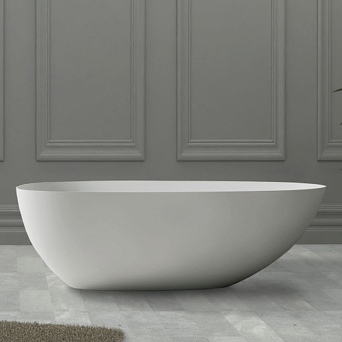 Ванна отдельностоящая ABBER AS9611-1.6 160x75 универсальная, белая матовая, искусственный камень Ванна отдельностоящая ABBER AS9611-1.6 160x75 универсальная, белая матовая, искусственный камень