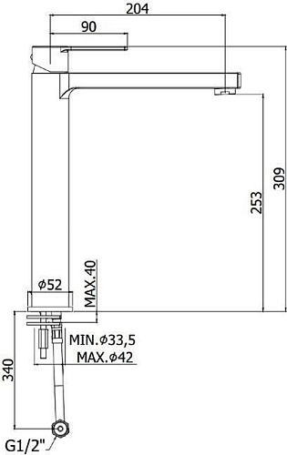 Смеситель для раковины Paffoni Ringo RIN081NO Смеситель для раковины Paffoni Ringo RIN081NO