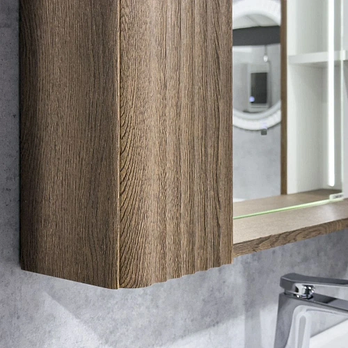 Зеркальный шкаф Comforty Ангара-90 00-00019939 дуб темно-коричневый с LED подсветкой и антизапотеванием Зеркальный шкаф Comforty Ангара-90 00-00019939 дуб темно-коричневый с LED подсветкой и антизапотеванием