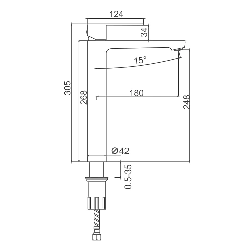 Смеситель для раковины Splenka S221.15.06, черный Смеситель для раковины Splenka S221.15.06, черный