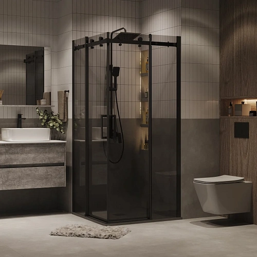 Душевой уголок GROSSMAN Classic 300.K33.04.8080.21.10 (80x80x195) квадрат,раздвижн,черн.мат, стекло тонированное Душевой уголок GROSSMAN Classic 300.K33.04.8080.21.10 (80x80x195) квадрат,раздвижн,черн.мат, стекло тонированное