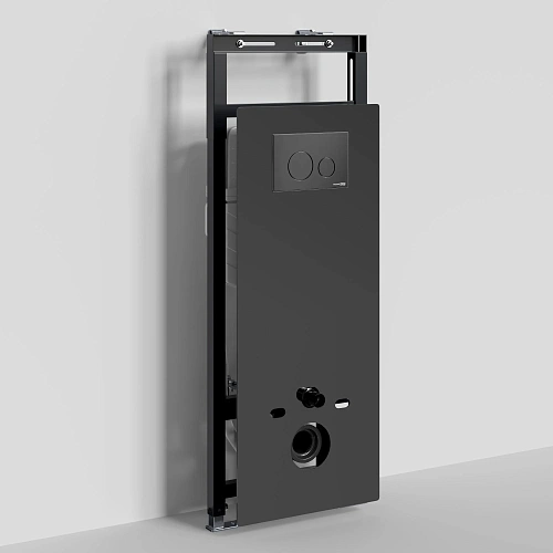 Инсталляция для унитаза WasserKRAFT Salm 27TLT.010.ME.BL.MB02 с клавишей смыва черный Инсталляция для унитаза WasserKRAFT Salm 27TLT.010.ME.BL.MB02 с клавишей смыва черный