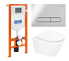 Комплект унитаза BelBagno с сиденьем TRE BB8001CHR/SC инсталляцией BB002-80 и клавишей смыва BB005-PR-CH