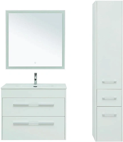 Комплект мебели Aquanet Августа 80 белый (ручка хром) 00281159 Комплект мебели Aquanet Августа 80 белый (ручка хром) 00281159