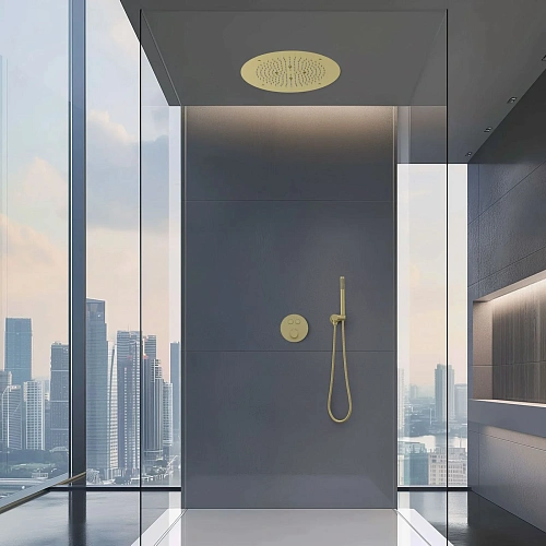 Душевая система Timo Saona SX-2370/17SM встраиваемая с термостатом золото матовое Душевая система Timo Saona SX-2370/17SM встраиваемая с термостатом золото матовое