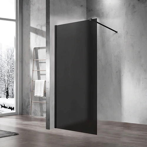 Душевая перегородка Vincea Walk-In VSW-1H900GFB 900x2000 черный матовый, стекло матовое тонированное Душевая перегородка Vincea Walk-In VSW-1H900GFB 900x2000 черный матовый, стекло матовое тонированное