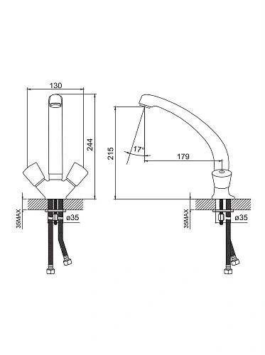 Смеситель для кухни Iddis Praktic 59000B1 Смеситель для кухни Iddis Praktic 59000B1