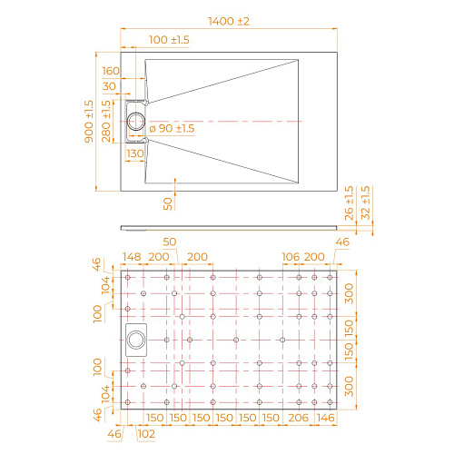 Душевой поддон RGW SMC TUS-W 900x1400 мм 553702914-01 прямоугольный белый Душевой поддон RGW SMC TUS-W 900x1400 мм 553702914-01 прямоугольный белый