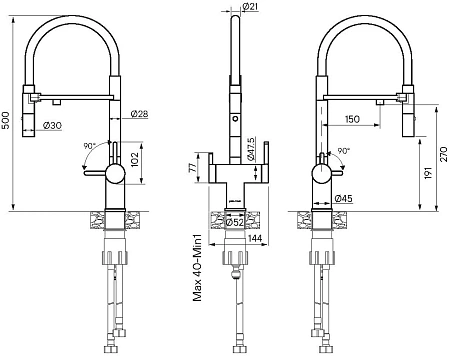 Смеситель для кухни Paulmark Gravity антрацит Gr213888-AN Смеситель для кухни Paulmark Gravity антрацит Gr213888-AN