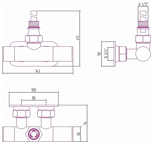 Вентиль 1х1/2 Сунержа угловой маховик-скрытый EU50 правое 12-1425-1234 Белый Вентиль 1х1/2 Сунержа угловой маховик-скрытый EU50 правое 12-1425-1234 Белый