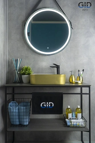 Раковина Gid Nc429 52218 накладная белая / золото 43x43x12 Раковина Gid Nc429 52218 накладная белая / золото 43x43x12