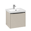 Картинка анонса товара «тумба под раковину villeroy &amp; boch subway 3.0 с подсветкой cashmere grey / cashmere grey c580l1vn»