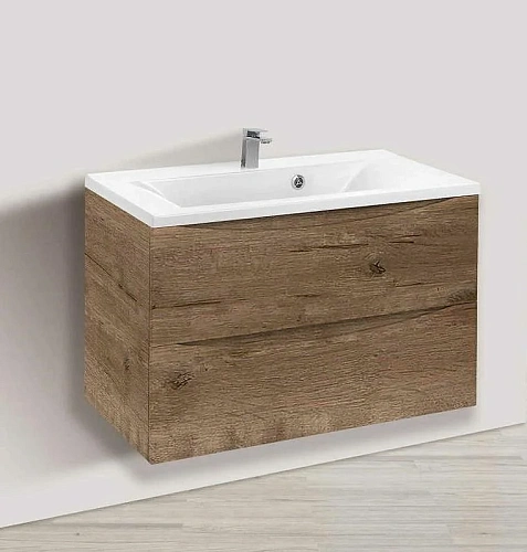 Тумба под раковину Vincea Mia 900 подвесная, 2 выкатных ящика soft close, V.Oak VMC-2MA900VO Тумба под раковину Vincea Mia 900 подвесная, 2 выкатных ящика soft close, V.Oak VMC-2MA900VO