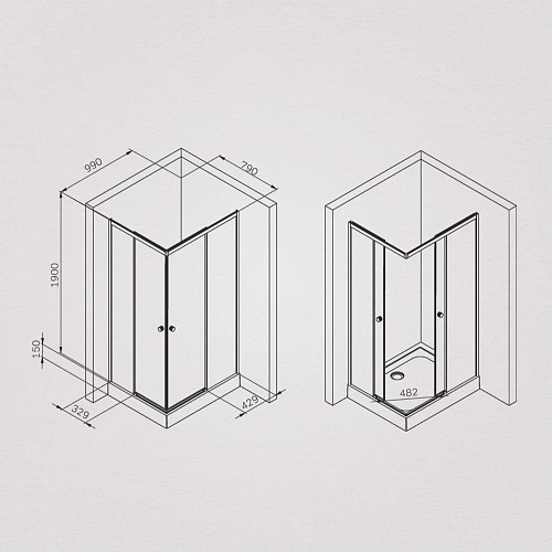 Душевой уголок AM.PM X-Joy W94G-403-100280-BT1K раздвижные двери 100x80 профиль черный матовый, стекло прозрачное Душевой уголок AM.PM X-Joy W94G-403-100280-BT1K раздвижные двери 100x80 профиль черный матовый, стекло прозрачное