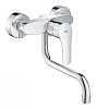 Картинка анонса товара «смеситель для кухни grohe eurosmart 2021, настенный монтаж, вынос излива 217 мм, хром (31391003)»