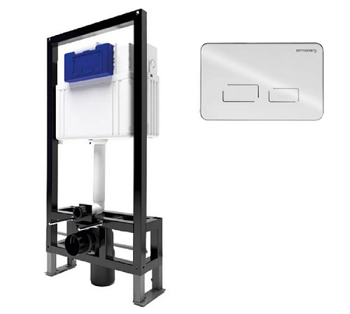 Инсталляция для унитаза BETTOSERB SAVA FREE STANDING SFS40006490 сенсорная клавиша смыва SENSORIO белая Инсталляция для унитаза BETTOSERB SAVA FREE STANDING SFS40006490 сенсорная клавиша смыва SENSORIO белая