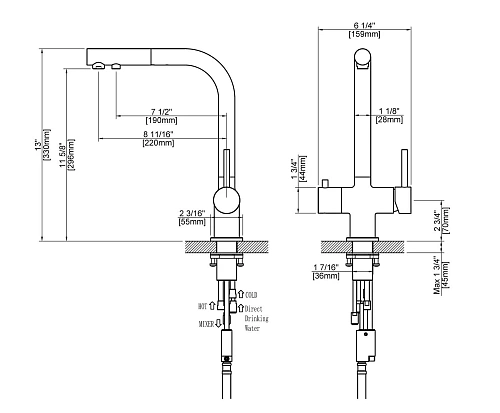 Смеситель для кухни Timo Saona 2356/16FL с подключением фильтра и выдвижной лейкой белый матовый Смеситель для кухни Timo Saona 2356/16FL с подключением фильтра и выдвижной лейкой белый матовый