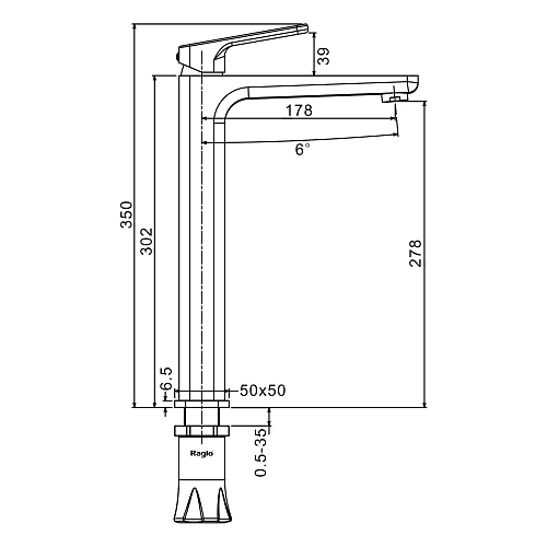Смеситель для раковины Raglo R51.15.09, графит Смеситель для раковины Raglo R51.15.09, графит