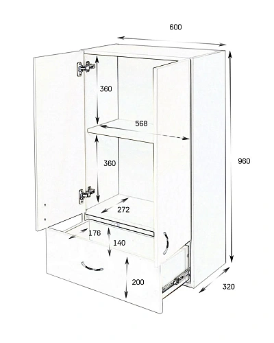 Шкаф Orange СМАЙЛ SM-60SR1 навесной, белый Шкаф Orange СМАЙЛ SM-60SR1 навесной, белый